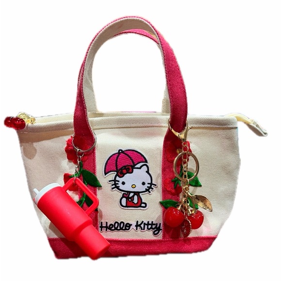 Source Unknown Handbags - Mini Custom-Made Hello Kitty Canvas Tote Bag